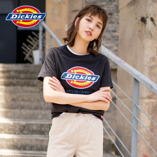 Dickies 字母LOGO情侣款印花短袖T恤 男女同款休闲短T DK007389 黑色 M