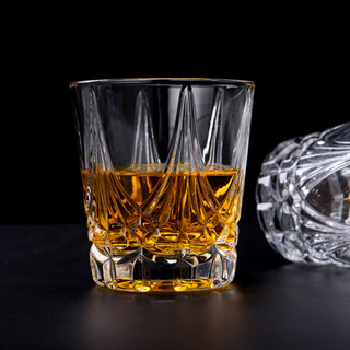 洁雅杰酒杯 玻璃洋酒杯(320ml)烈酒杯套装玻璃威士忌酒杯套装 2只装