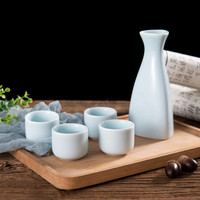洁雅杰陶瓷酒具套装 白酒杯酒壶套装黄酒分酒器(1壶4杯)陶瓷白酒杯青釉清酒具