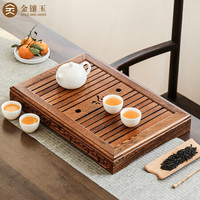 金镶玉 茶盘 茶托盘实木鸡翅木茶台茶海茶具配件壶承盘 排水托盘 T33
