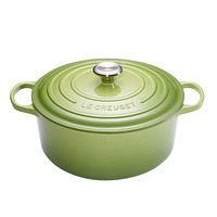 LE CREUSET 酷彩 法国酷彩Le Creuset纯铸铁圆形煲汤炖汤锅海鲜锅 24cm 棕榈绿