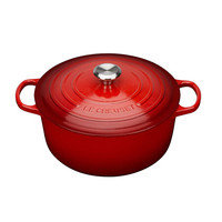 LE CREUSET 酷彩 法国Le Creuset酷彩 纯铸铁圆形汤锅炖锅 26cm 樱桃红