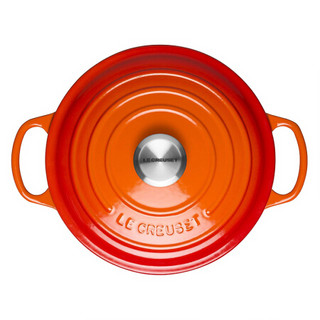 法国Le Creuset酷彩 纯铸铁圆形 汤锅炖锅 26cm 火焰红