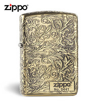 美国进口 之宝（zippo） 防风煤油打火机不含油 ZBT-3-22b5面唐草之Zippo在侧-古铜色品牌直供