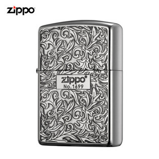 ZIPPO 之宝 打火机防风煤油打火机 ZBT-3-19d-银色唐草 送男女友生日礼物