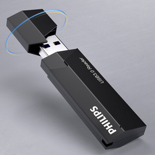 飞利浦 PHILIPS USB3.0高速读卡器SD/TF二合一多功能手机单反相机行车记录仪监控存储内存卡