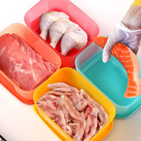 Tupperware特百惠 缤纷冷冻盒4件套家用冰箱冷冻保鲜盒套装密封储藏盒700mlx4