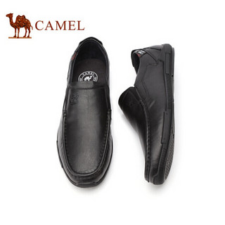 骆驼（CAMEL） 百搭柔软牛皮商务休闲皮鞋男 A012168780 黑色 39