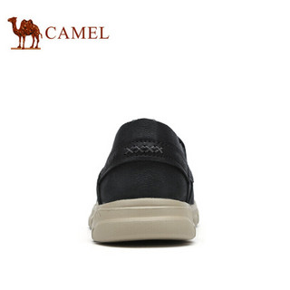 骆驼（CAMEL） 柔软轻盈时尚低帮休闲皮鞋男 A012307210 黑色 44