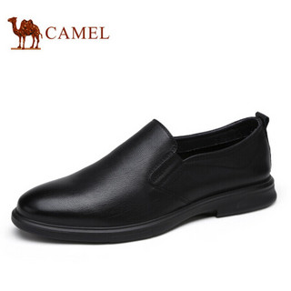 骆驼（CAMEL） 柔软牛皮舒适商务休闲皮鞋男 A012211040 黑色 43