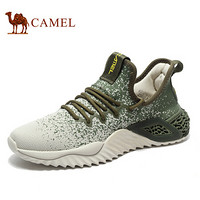 骆驼（CAMEL） 透气百搭时尚休闲跑步鞋男 A012161170 杏/绿 41