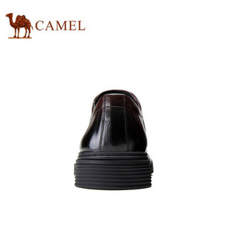 骆驼（CAMEL） 牛皮舒适办公英伦系带正装商务皮鞋 A032057040 酒红 39