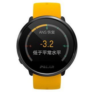 POLAR 博能 IGNITE 燃 智能手表 43mm 黑色 不锈钢表壳 黄色硅胶表带（心率、卡路里、GPS）