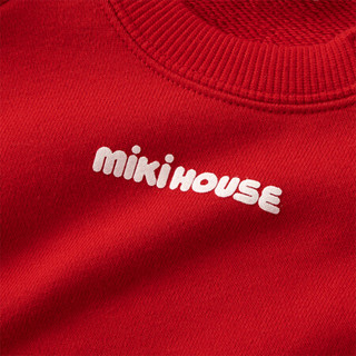 MIKIHOUSE男女童保暖卫衣童装经典纯色纯棉儿童卫衣13-5601-972 红色 90CM