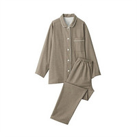 无印良品 MUJI 女式 无侧缝法兰绒 睡衣 纯棉 睡衣套装 家居服 棕色 S