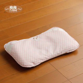 L-LIANG 良良 liangliang)婴儿枕头宝宝0-1-3岁定型枕新生儿童加长护型枕头粉格小熊