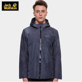 Jack Wolfskin/狼爪官方男装春夏新款户外防水透气夹克运动登山服冲锋衣外套5118071 5118071-7781/深灰纹 S 170/92A