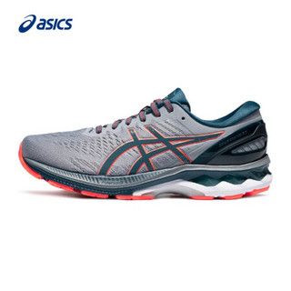 ASICS亚瑟士 2020春夏男式稳定宽楦跑步鞋GEL-KAYANO 27(2E) 1011A835 灰色/蓝绿 40