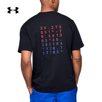 安德玛官方UA Summit Graphic男子运动短袖T恤Under Armour1359714 黑色001 XL