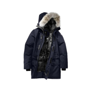 canadagoose加拿大鹅男装可调节的腰部拉绳双向拉链蓝色中号