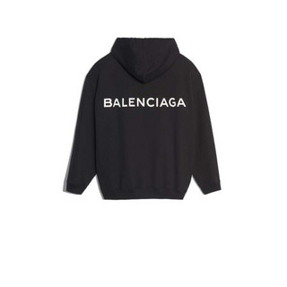 BALENCIAGA巴黎世家男装卫衣抽绳兜帽背面Balenciaga标识印花棉质标准版型 L