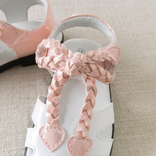 davebella戴维贝拉夏季新款儿童女童凉鞋 小童鞋子宝宝镂空洞洞鞋 白色 155(鞋内长15.7cm)