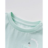 davebella戴维贝拉夏装新款女童短袖T恤男童上衣儿童宝宝体恤 绿色 100cm（建议身高90-100cm）