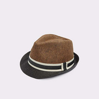 ALDO/奥尔多男士弯檐透气时尚礼帽遮阳帽凉帽12650393 Brown M/L