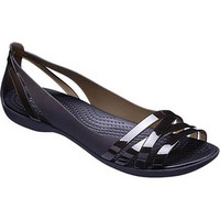 crocs/卡洛驰女鞋凉鞋夏季彩色果冻鞋露趾平跟204912 Black/Black 4