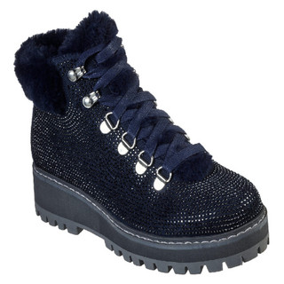 SKECHERS 斯凯奇 女士高帮休闲鞋 44371 Navy 10