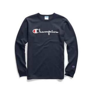 Champion冠军男士圆领纯色Logo长袖T恤卫衣运动衫纯棉 GT47  Y07954 Navy 2XL