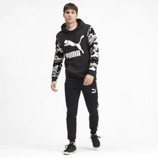 Puma彪马男拼色Logo印花抽绳连帽外套运动衫595265 Puma Black-Camo L