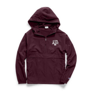 Champion冠军男士连帽夹克外套拉链套头纯色运动Aggies 551169 Maroon M