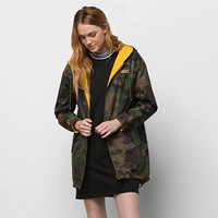 vans范斯外套女长款拉链迷彩双面雨衣外套3941072 Os Woodland Camo Large