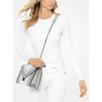 Michael Kors MK女包单肩包斜挎包翻盖时尚小方包30T9SWHL9B WHITE COMBO NS