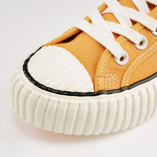 Kappa卡帕串标情侣男女运动板鞋高帮印花帆布鞋小白鞋2020新款|K0AW5VS51D 琥珀黄-265 40