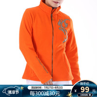 Running river奔流女士户外骑行登山滑雪抓绒衣秋冬保暖外套F4190 桔色144 XL-42