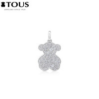 TOUS/桃丝熊 新品 18k金钻石小熊吊坠女简约唯美璀璨华丽送女友礼物 银色 612534020