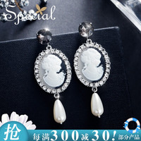 SPECIAL欧美复古S925银针Chic耳环耳饰耳钉女个性气质耳针耳坠无耳洞耳夹古堡情人 耳钉