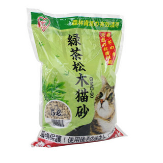 爱丽思松木猫砂 除臭绿茶松木猫沙 宠物猫砂(5L)2.82kg