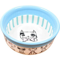 伊丽猫碗 狗碗宠物盆猫食盆饮水陶瓷盘 可爱绅士