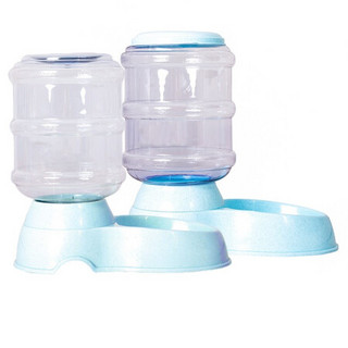 宠百思 宠物饮水机狗狗食盆水盆猫咪自动喂水喂食器 蓝色 3.5L 桶装饮水器