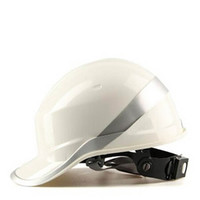 代尔塔旗舰店 ABS材质带荧光条反光条 工地工程 绝缘安全帽 电工 防撞耐高温102018 白色