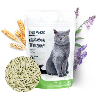 凡可奇豆腐猫砂除臭无尘砂猫沙子颗粒非膨润土宠物猫咪用品6L 绿茶味