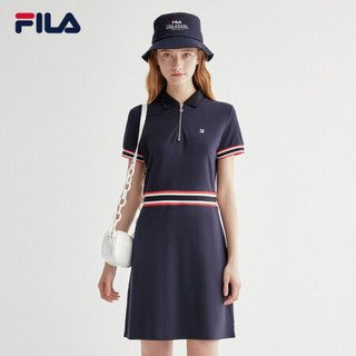 FILA 斐乐官方高圆圆同款女子连衣裙2020夏季新款运动连衣裙子女裙 传奇蓝-NV 165/84A/M