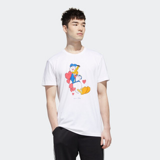 阿迪达斯官网 adidas neo Disney唐老鸭男装运动短袖GJ5637 白/白 A/2XL(185/108A)