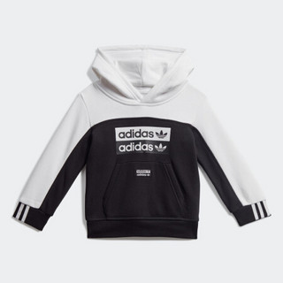 阿迪达斯官网 adidas 三叶草 HOODIE SET 婴童装运动套装FM5497 黑色/白 黑色 92