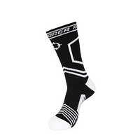 准者运动袜男女中高筒篮球跑步运动训练专业长筒袜潮人个性休闲袜子 黑白 均码