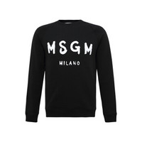 MSGM 男士黑色棉质字母印花图案圆领套头卫衣 2740MM104 195799 99 L码