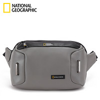 国家地理National Geographic男士胸包潮牌单肩斜挎背包休闲腰包 灰色